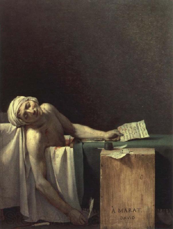 Jacques-Louis  David death of marat Norge oil painting art